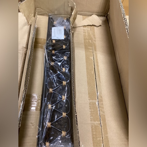 UMA Black Metal Decorative Tray Glass Base Rattan Woven Rectangular Brand New - Picture 5 of 5